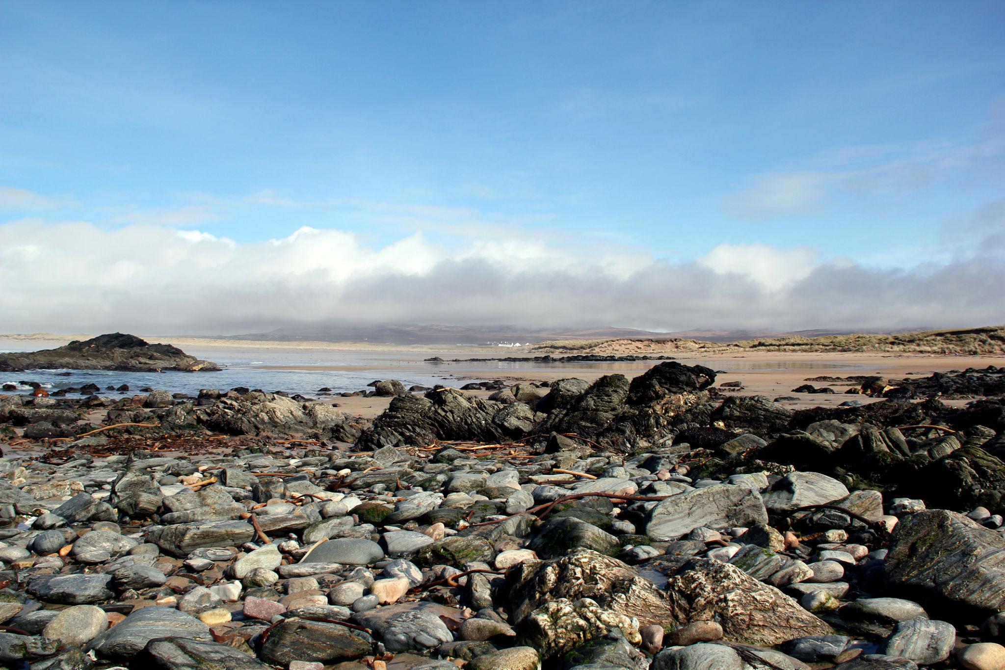 Rocky coastline of Islay showing exposed geological formations shaped by the Atlantic